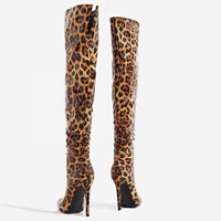 Léopard PU genou haute bottes autres chaussures pour femme