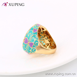 13718 Xuping 18 k color oro anillo de vanguardia con piedra preciosa aguamarina rodeada de <span class=keywords><strong>micro</strong></span> estrás blancos para mujer - Product Image 5