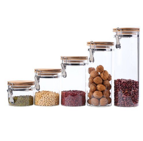 Glass Jar With Lids Kitchen Storage Canisters Glass Jar For Food Use