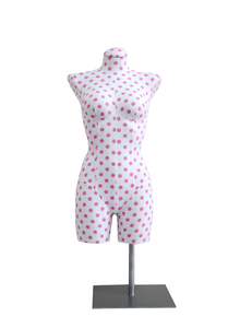 จุดสีชมพูผ้าครอบคลุมครึ่ง Body ลำตัวหุ่นนางแบบหญิงสแควร์ขาตั้ง - Product Image 5
