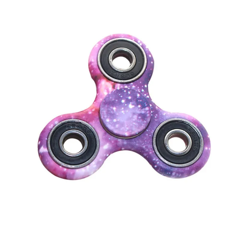 Custom Full Color Printing Popular Edc Colorful Spinners Tri Fidget Hand Spinners Educational Toy For Kids