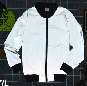 Woman Night Outdoor Athletic Safety Bekleidung Tops Grau Hi Vis Reflective Trim Sport Hoodie Jacken zum Laufen Joggen Reiten - Product Image 3