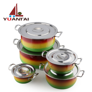 Bán Hot Thiết Kế Đẹp Đầy Màu Sắc Đồ Nấu Nướng Thép Không Gỉ Nồi Cổ Bộ Nước Sốt Pan Bộ Súp Nồi Bộ - Product Image 2