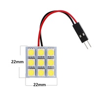 Iniu — panneau d'éclairage intérieur de voiture, lumières Super lumineuses, ampoule de lampe 9 SMD 5050 LED 9SMD, T10 BA9S, adaptateurs blanc glace bleu, DC 12V