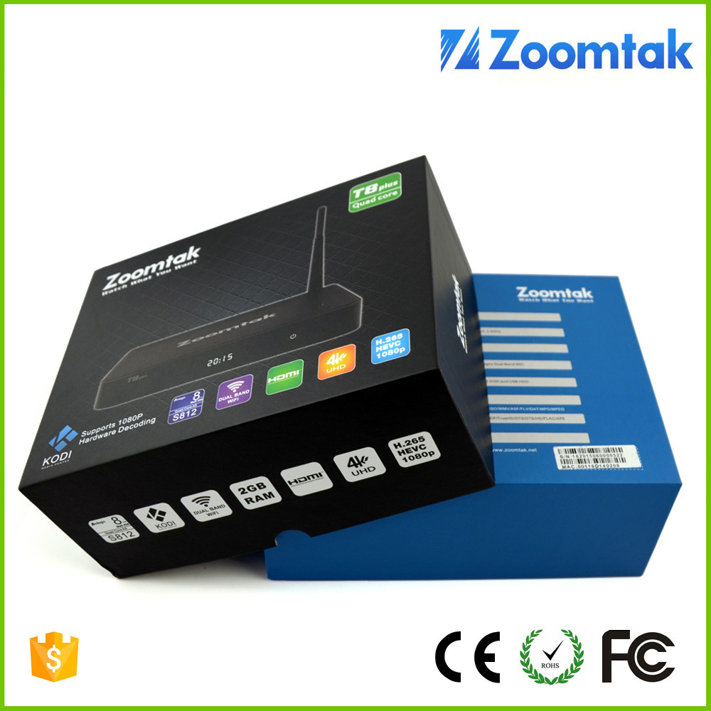 Zoomtak T8 más Amlogic S812 android tv box kodi con 2G RAM 16G ROM
