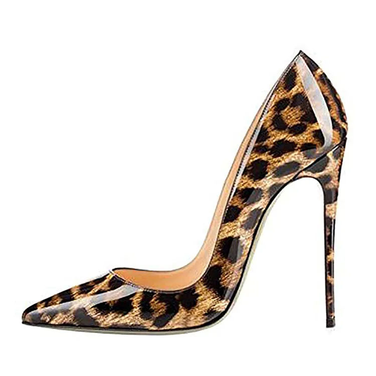 Della stampa del leopardo scarpe da ufficio sexy degli alti talloni scarpe da donna tacco sottile pompa i pattini