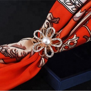 Perfil Bajo bufanda Simple anillo oro plata aleación llena gema artificial flores bufanda joyería - Product Image 5