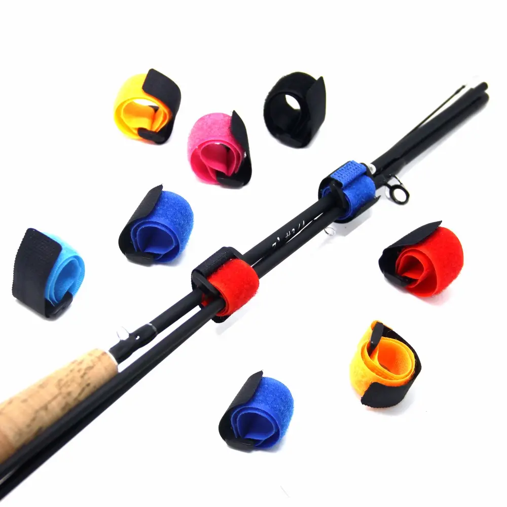 Reusable Fishing Rod Tie Holder Strap Suspenders Fastener Hook Loop Cable Cord Ties Belt Fishing Tackle Box Accessories