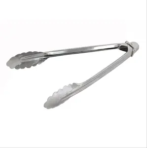 Kitchen Utensil Food <strong>BBQ</strong> <strong>Tongs</strong> 9'' 12'' Salad Vegetable Bread Food <strong>Tong</strong> Stainless Steel Keep the Item Dry and Clean 0.8/1.2mm - Product Image 1