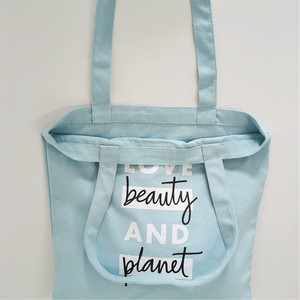 <span class=keywords><strong>กระเป๋า</strong></span>ผ้าคอตตอนสีฟ้าสวยพิมพ์ลาย - Product Image 4