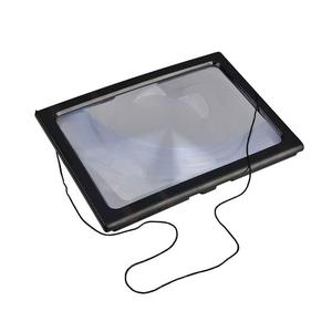 A4 Kính lúp LED thắp sáng kính lúp chiếu sáng tay miễn phí lớn hình chữ nhật đầy đủ trang 3x phóng đại Máy tính để bàn kính lúp - Product Image 5