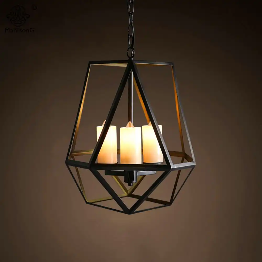 Pendel leuchten Schwarz Eisen E14 3 Köpfe AC Hanglamp Kreative Loft Lichter für Esszimmer Cafe Bar Home Decoration