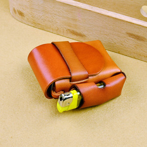 Étui à cigarettes en cuir véritable antique, allume-cigare pour paquet complet - Product Image 1