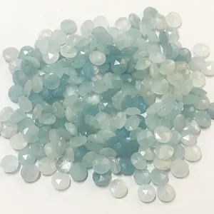 प्राकृतिक दूधिया aquamarine faceted मोती, ढीला रत्न मोती