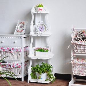 Estante Esquinero de Madera <span class=keywords><strong>Blanca</strong></span> de 5 Niveles para Decoración del Hogar, Soporte para Flores de Sala de Estar - Product Image 3