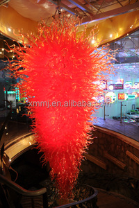 Venta caliente soplado arte color azul estilo de gran araña de cristal - Product Image 5