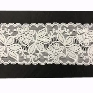 White guipure lace trim elastic lace trimming border for underwear