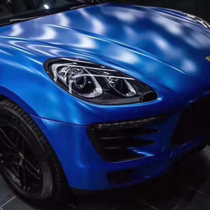 ONDIS Film vinil bungkus mobil Satin logam mutiara biru laut 1.52*17M