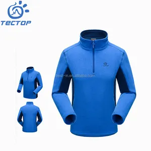 Esportes ao ar livre Dos Homens Zipper Colarinho Azul Cor Lisa Suave Casaco de Lã para o Inverno