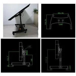 double column platform mobile tv trolley stand for conference system