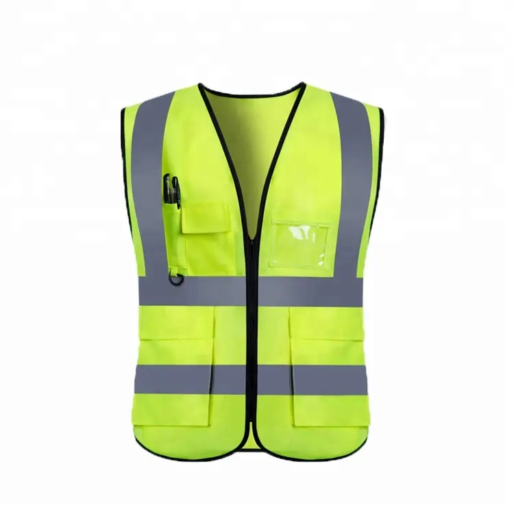 ANSI Class 2 High Visibility Safety Vest with Silver Reflective Stripe