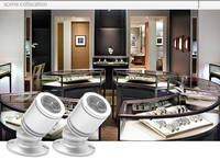 Mini spot LED COB 3W en aluminium noir et argent avec direction de la lumière vers le haut pour vitrine d'armoire 175-265V