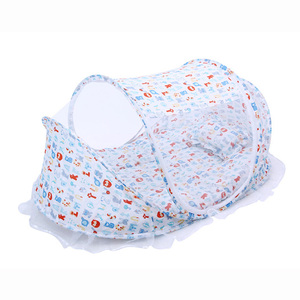Cuna de bebé doblada con mosquitera Cama infantil Premium con red protectora