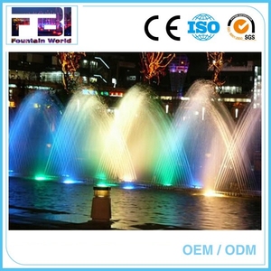 Al aire libre de dos capas <span class=keywords><strong>cascada</strong></span> decorativos ronda de música colorido luz fuente - Product Image 3