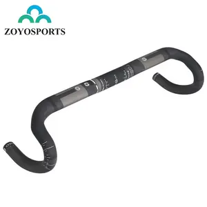 ZOYOSPORTS-Manillar de bicicleta de carretera, de fibra de carbono UD, 31,8mm, 400/420/440mm