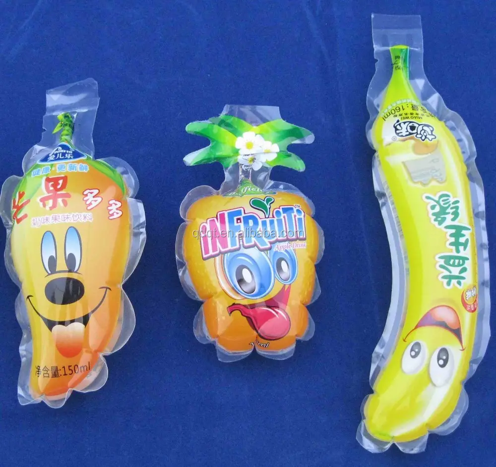 100ml 150ml mango juice pouch/mango shape fruit juice pouch