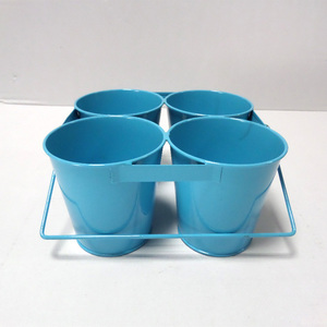 <span class=keywords><strong>Pas</strong></span> cher coloré rond <span class=keywords><strong>plantes</strong></span> d'intérieur décoratif jardin bureau galvanisé pot de fleur - Product Image 4