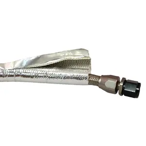 Fuel line Wire Heat Protection Sleeve - 1/2 "I.D.x 10FT perak Aluminized Heat Shield kafan Sleeving untuk selang utama