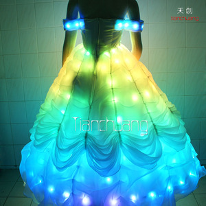 Plein Couleur Showgirl LED Costume Nouveau Design LED De Mariage Robe CONDUIT Robe De Soirée - Product Image 2