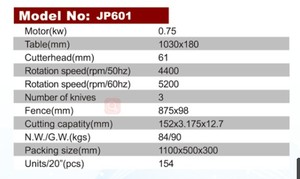 ร้อนขายอุตสาหกรรมกบไม้พื้นผิวกบ & Jointer สำหรับ SaleJP6/<span class=keywords><strong>JP8</strong></span>/JP801 - Product Image 6