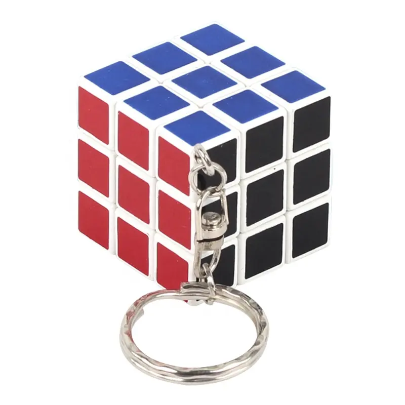 Educativo del giocattolo di puzzle 3.5 centimetri mini di plastica 3x3 velocità cube con portachiavi