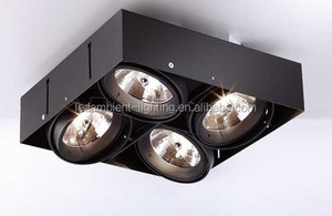 Bề Mặt Được Gắn Hoặc Lõm 4 Đầu Downlight <span class=keywords><strong>50W</strong></span> <span class=keywords><strong>Halogen</strong></span> 12W <span class=keywords><strong>LED</strong></span> Đèn Nướng Ánh Sáng Tại Chỗ Bốn Ô Vuông - Product Image 2
