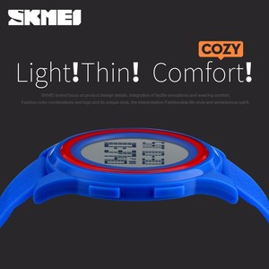 SKMEI 1206 nuovi uomini all'aperto elettronico a cristalli liquidi <span class=keywords><strong>orologio</strong></span> 50m impermeabile di sport 5 colori della gelatina sottile della cinghia del <span class=keywords><strong>silicone</strong></span> di modo delle donne ha condotto la vigilanza - Product Image 2