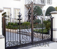 Porte privée en fer forgé personnalisé, style méditerranéen, espagnol, évacuation de l'eau, CA