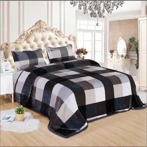 China products knitted flannel fleece blankets 3pcs bedding set for winter season