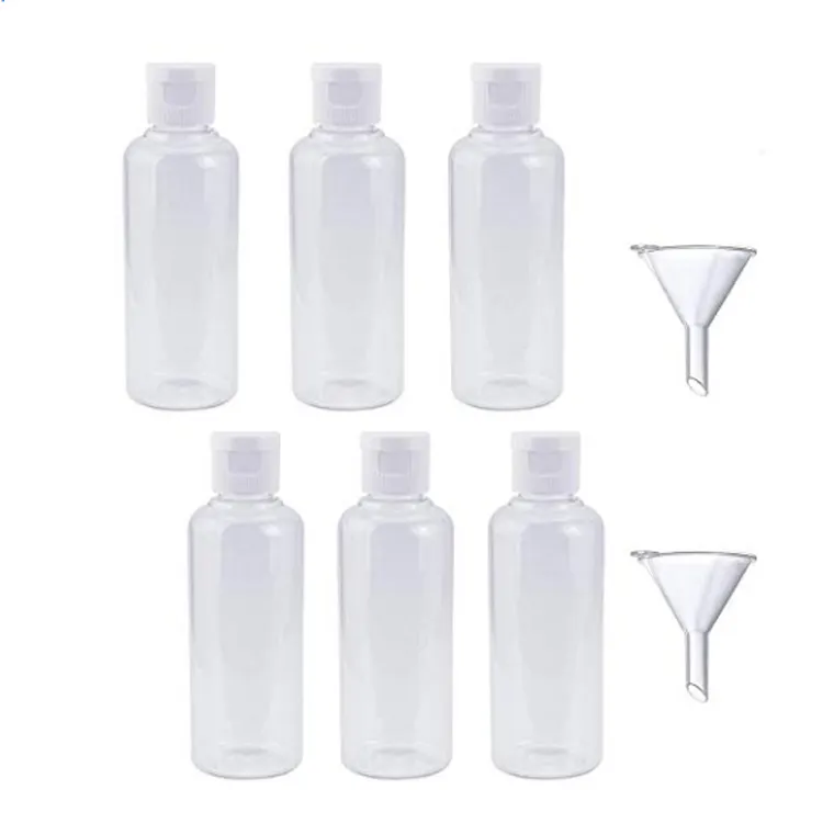 Дорожные бутылки, набор прозрачных пластиковых бутылок 100 мл, герметичные дорожные воздухонепроницаемые контейнеры для жидкости для туалетных принадлежностей, бутылки для заправки Шама
