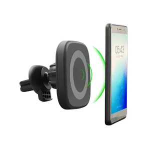 Drahtlose Mobiltelefone Schnelles kabelloses Ladegerät Magnetisches Auto ladegerät mit Magnet für Samsung für iPhone