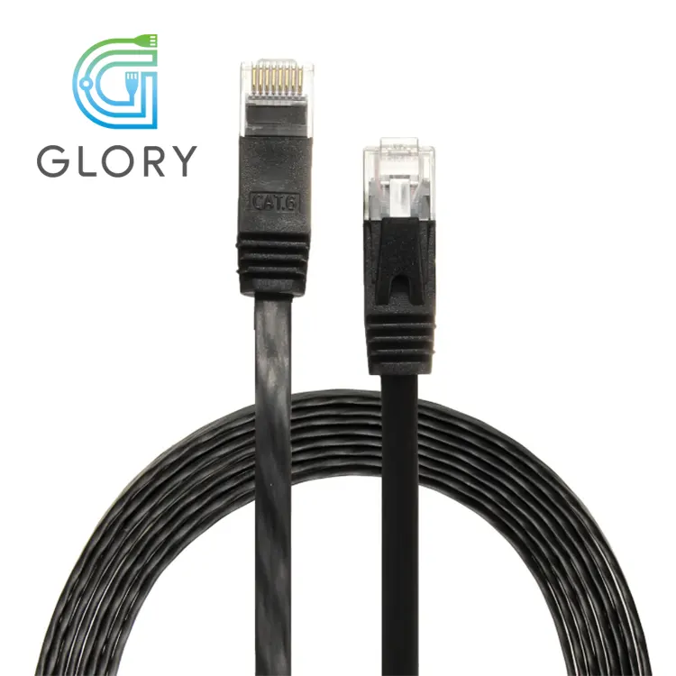 Gloria Gigabit 600 MHz RJ45 macho comunicación Cat6 UTP Cable plano