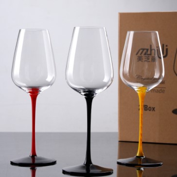 Haonai hand painted crystal wine goblet crystal wine glass stemmed wine glass cup