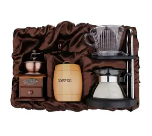 Ecocoffee amaozn hot sale home use office Gift Box grinder pine barrel drip cold brew coffee Gift Box