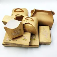 Одноразовая упаковка для фаст-фуда из крафт-бумаги с принтом на заказ