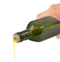Bouteille à huile gourmet en verre vide de 500 ml avec verseur à levier et bouchon en aluminium
