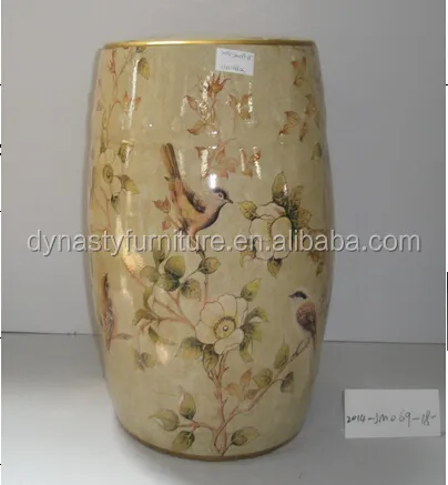 18"Ountdoor chinese brown decor garden ceramic stool