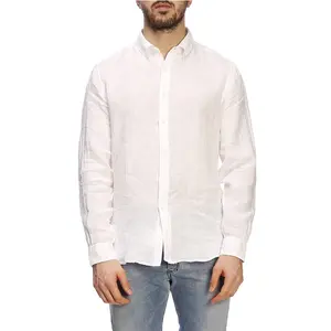 Custom weiß langarm sommer herren business hanf shirt