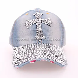 时尚bliing水钻十字架棒球帽运动帽帽子批发棒球帽帽子的女人