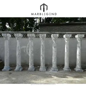 Pgm — pilier rond pour porte d'entrée, colonne en pierre de marbre à vendre, design